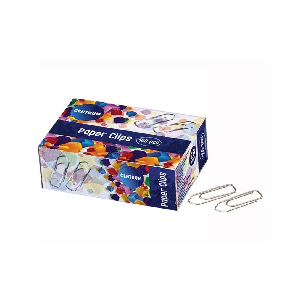 CENTRUM Clips 28mm metal, 100 stk. Blanke.