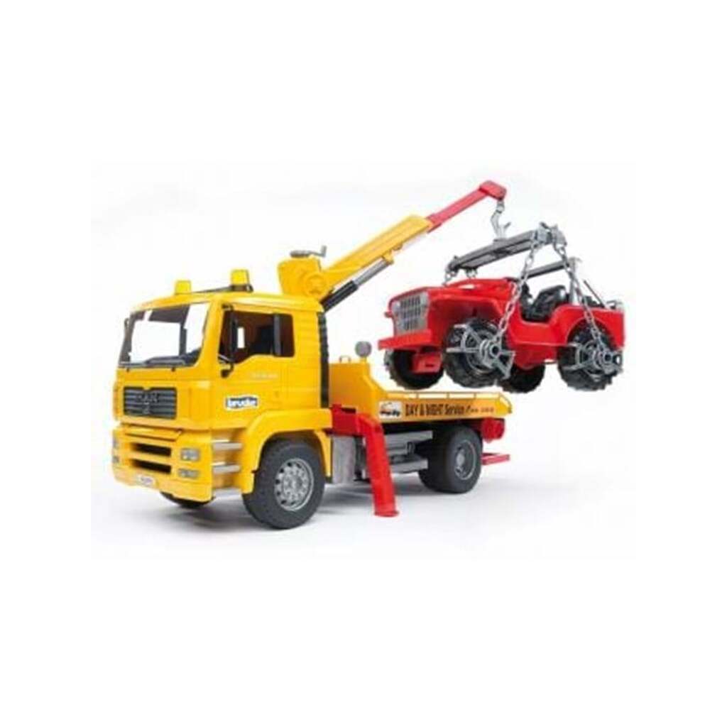 Bruder MAN TGA Breakdown-truck with cross country vehicle