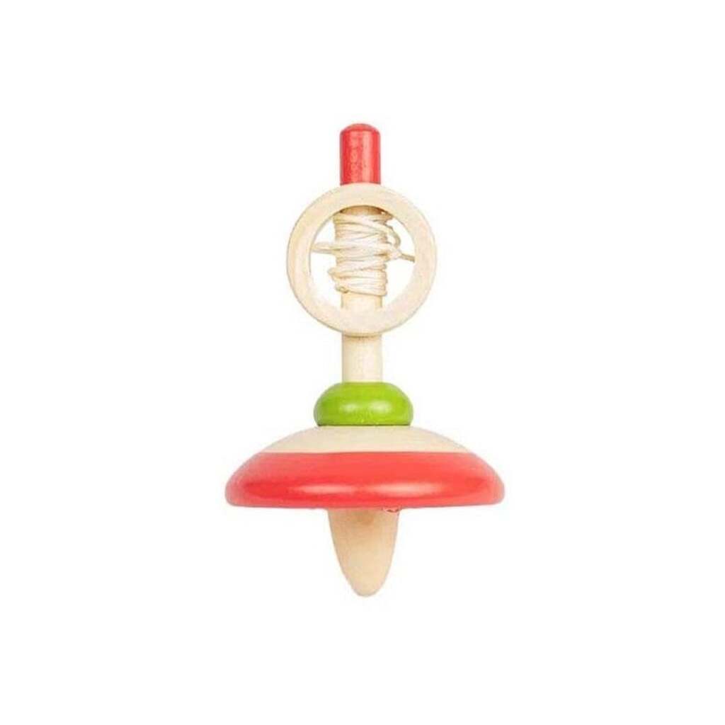 Bigjigs Wooden Pull Rope Spinning Top