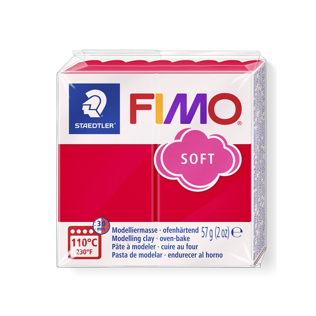 Staedtler FIMO modeller soft 57g. Indian rød