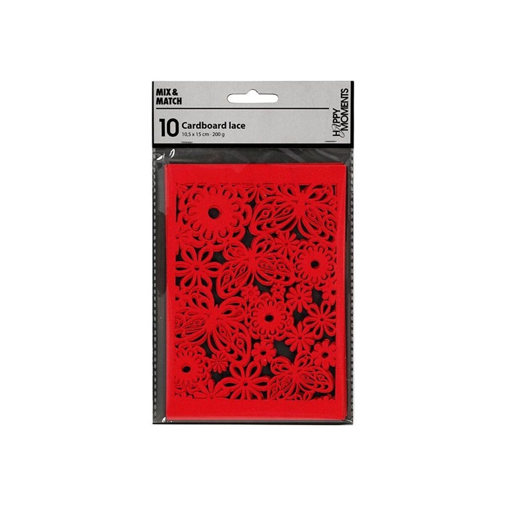 Creativ Company - Patterned cardboard Red 10 pcs.