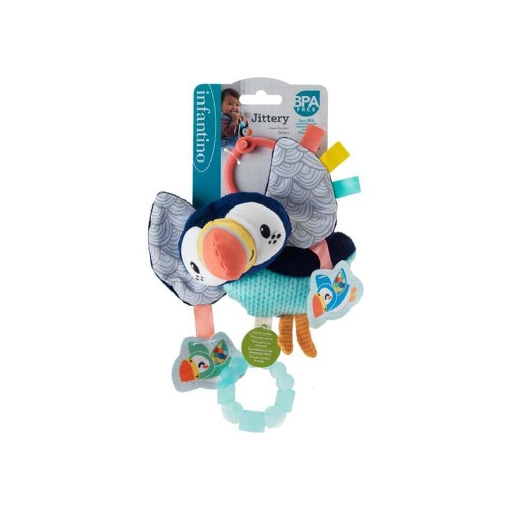 Infantino Plush Puffin with Soft Wings - 0+ Months