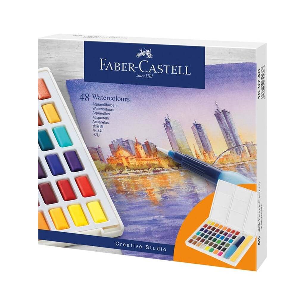 Faber-Castell Akvarelfarver i pander 48ct sæt