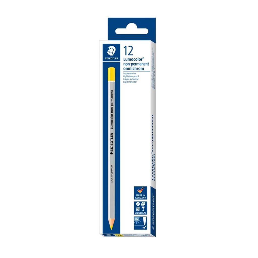 Staedtler LUMOCOLOR TØRMARKER NON-P GUL, ÆSKE 12 STK