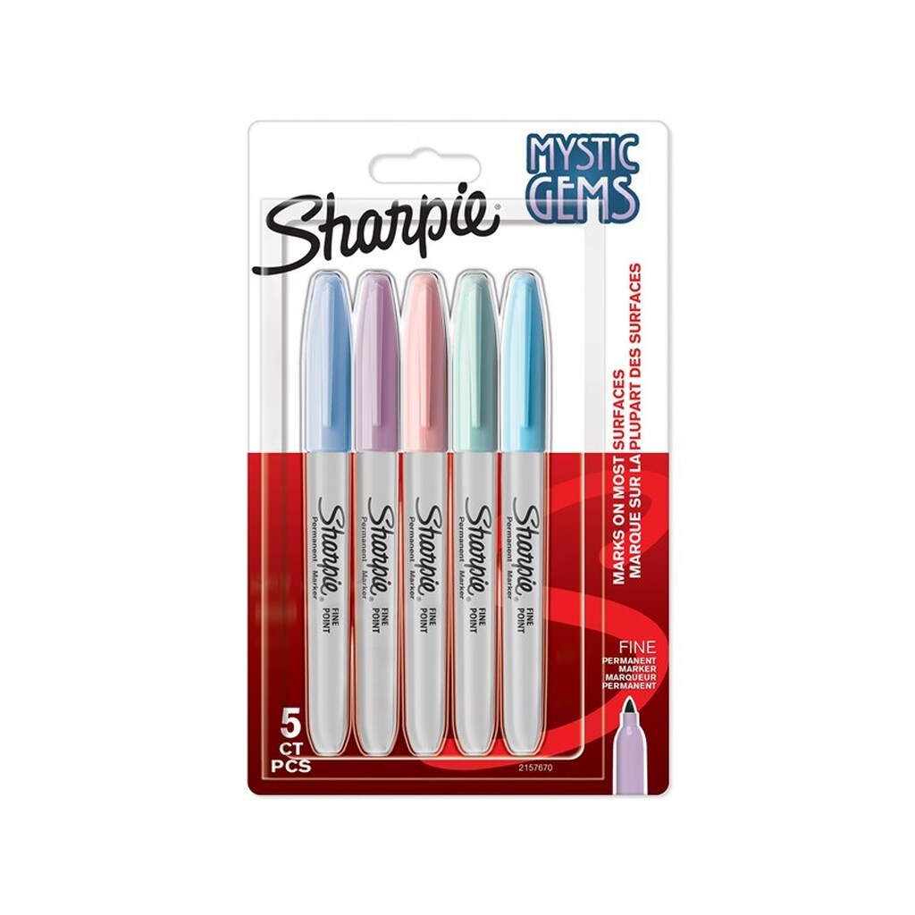 Sharpie Permanente Markers | Mystic Gem Special Edition | Fin spids | Assorterede farver | 5 Stk