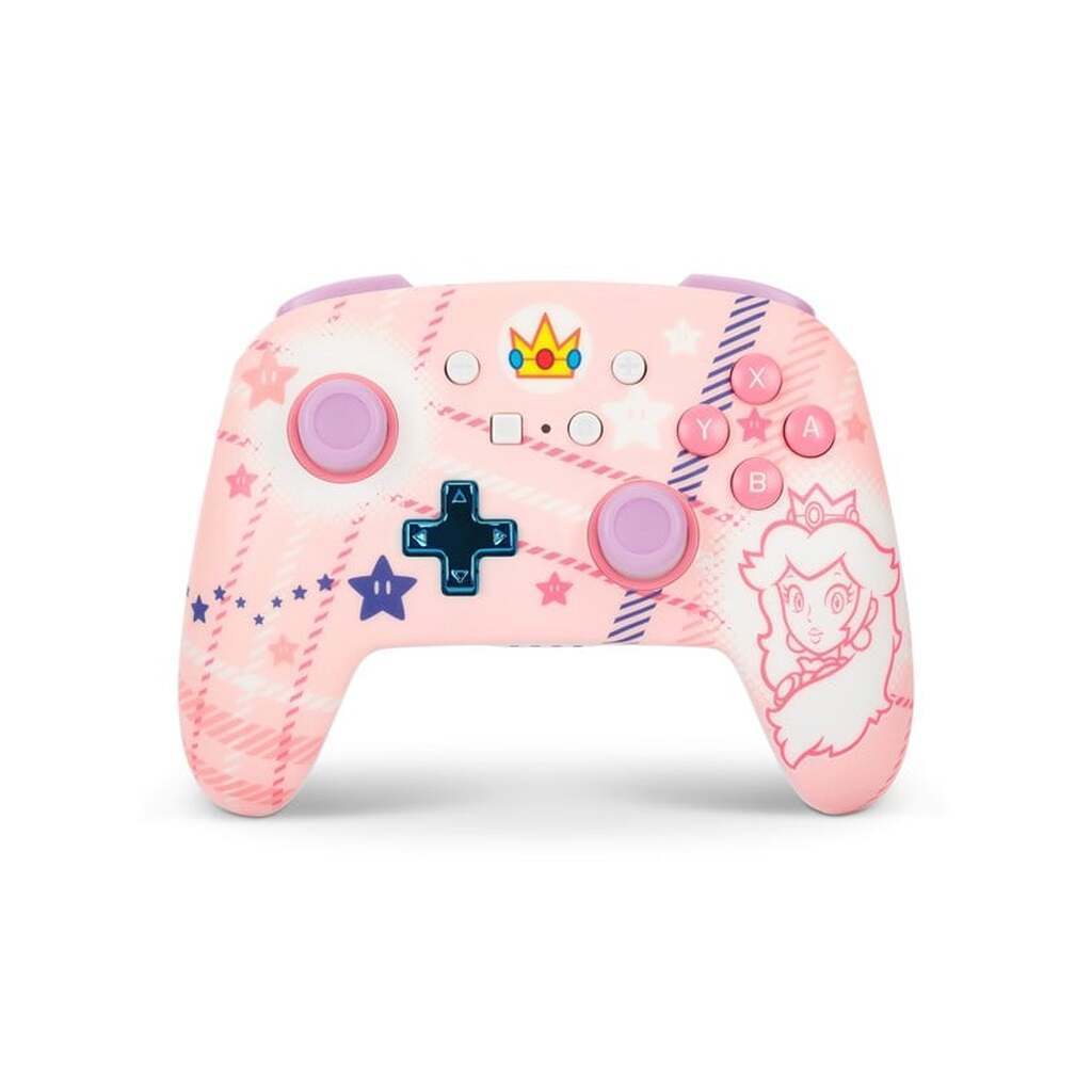 PowerA Enhanced Trådløs Controller til Nintendo Switch - Princess Peach Plaid - Wireless Controller - Nintendo Switch