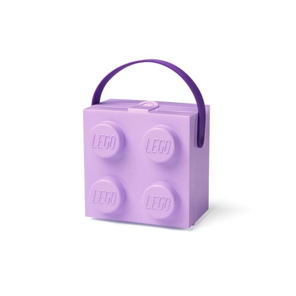 LEGO BOX W. HANDLE -  LAVENDER