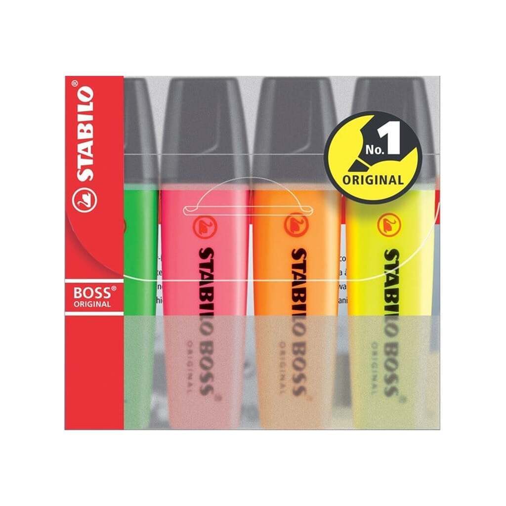 STABILO BOSS highlighter sæt med 4 farver