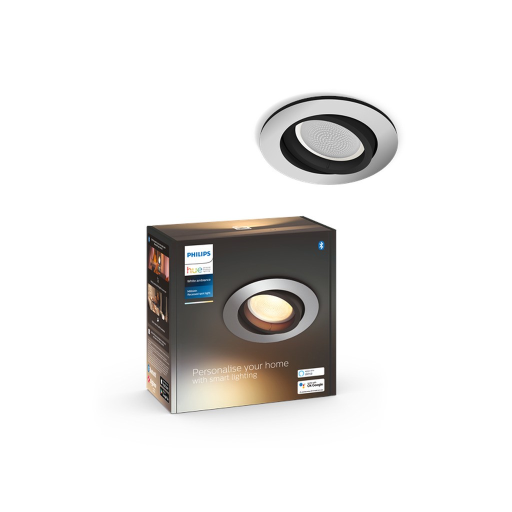 Philips Hue Milliskin Indbygningsspot Rund - Aluminium