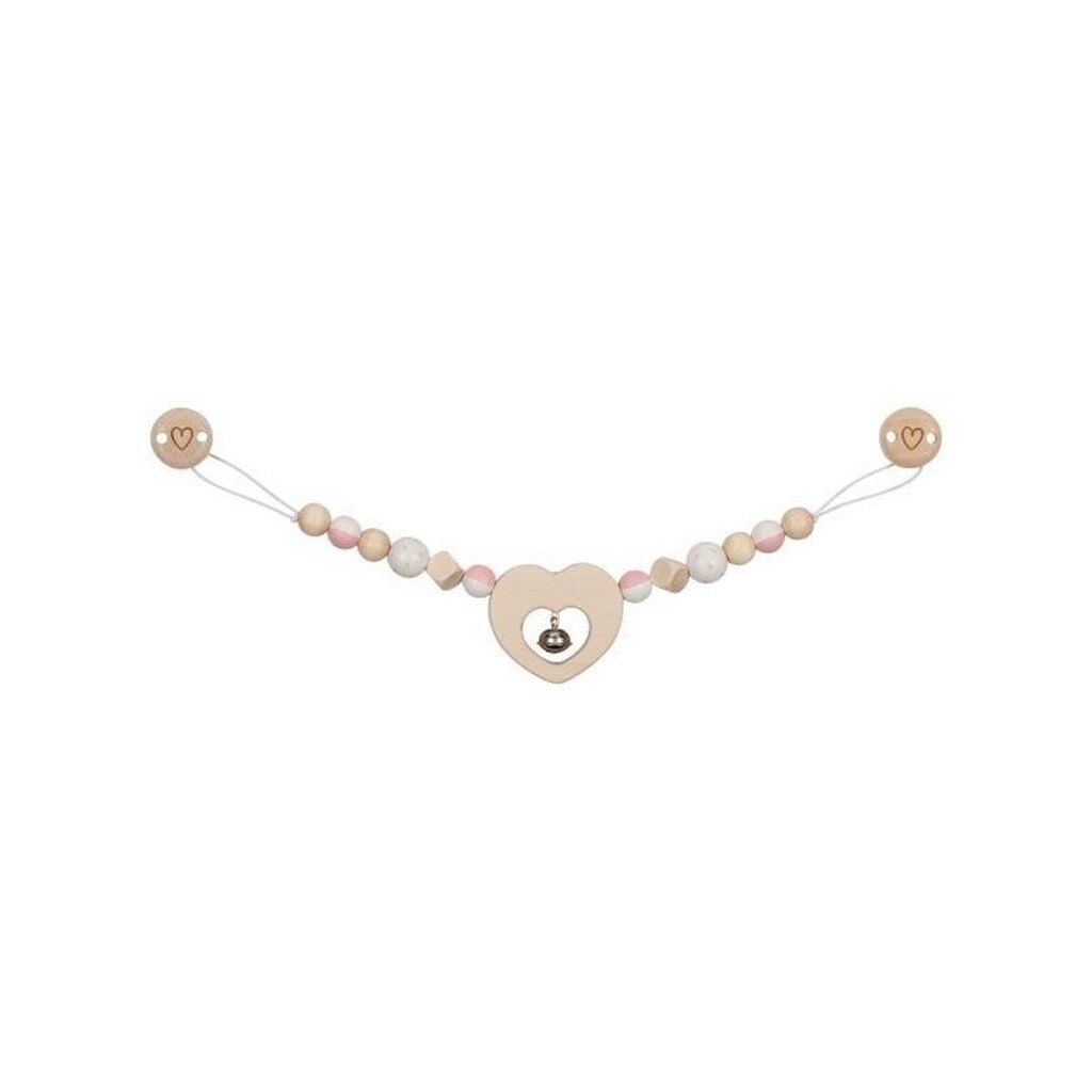 Goki Wooden Stroller Chain Heart with Clips