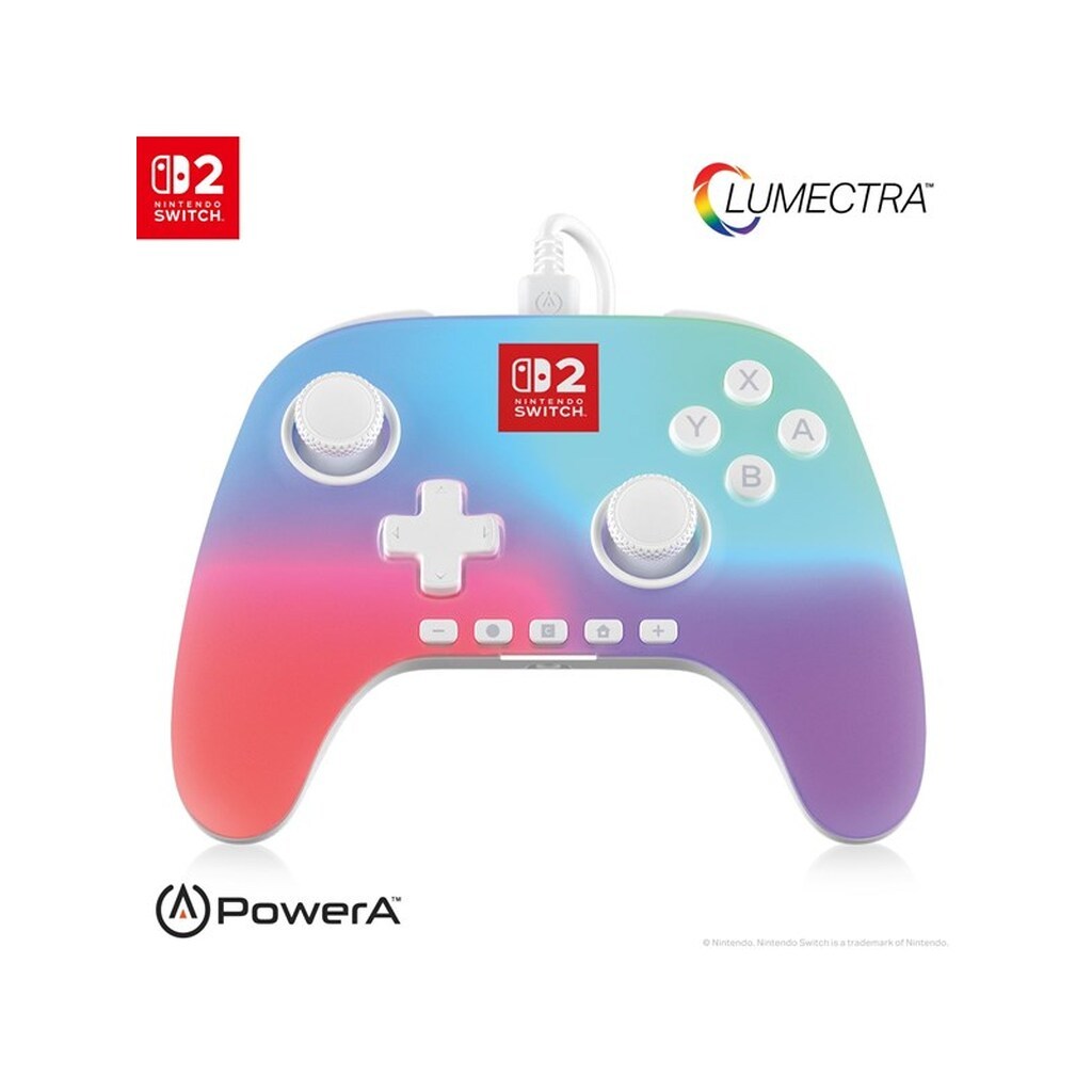 PowerA Advantage kablet controller til Nintendo Switch 2 med Lumectra - Hvid