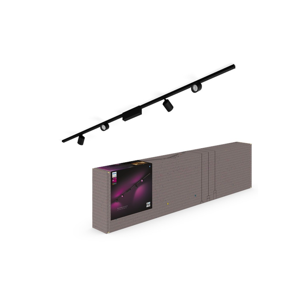 Philips Hue Perifo Loft Sæt - 4 Cylinder Spots - Sort