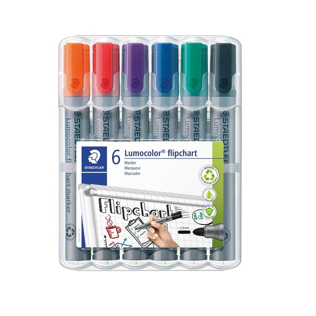 Staedtler Lumocolor Flip C-Marker 2mm 6 ass./boks