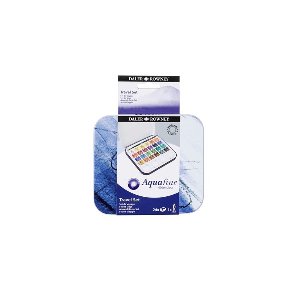 Daler-Rowney Aquafine Watercolour Travel Tin 24 col
