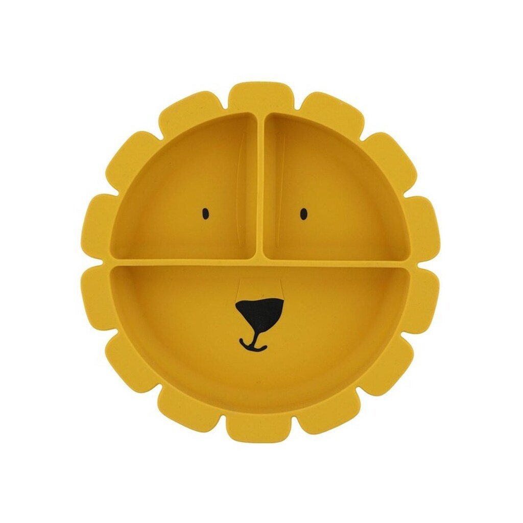 Trixie Baby - Silicone Plate with Compartments and Suction Cup - Mr. Lion