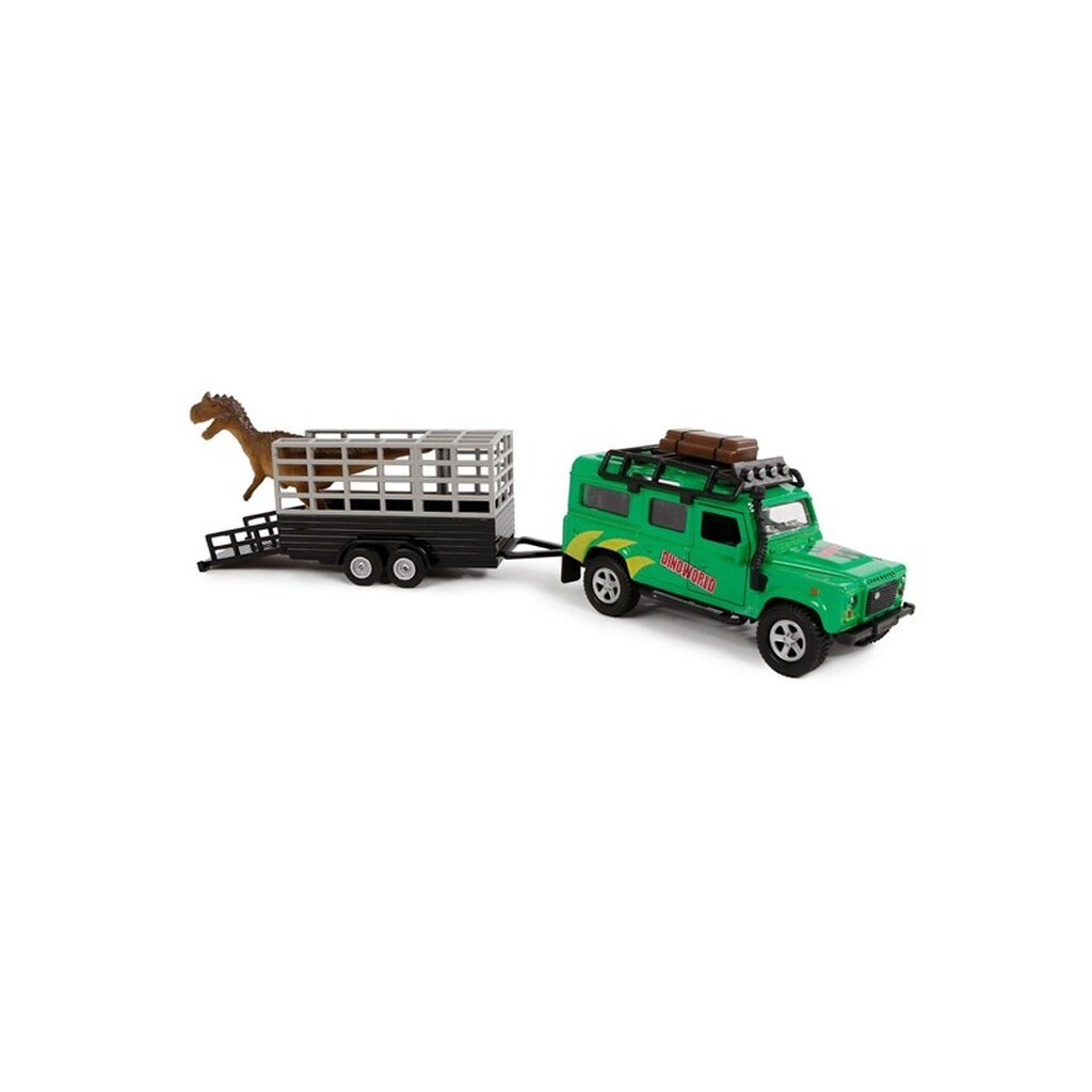 Kids Globe Die-cast Land Rover with Dino trailer 29cm