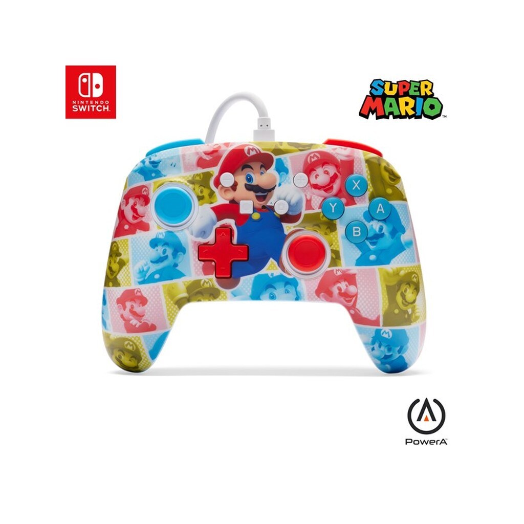 PowerA Enhanced kablet controller til Nintendo Switch - Mario Hero Reel - Wired Controller - Nintendo Switch