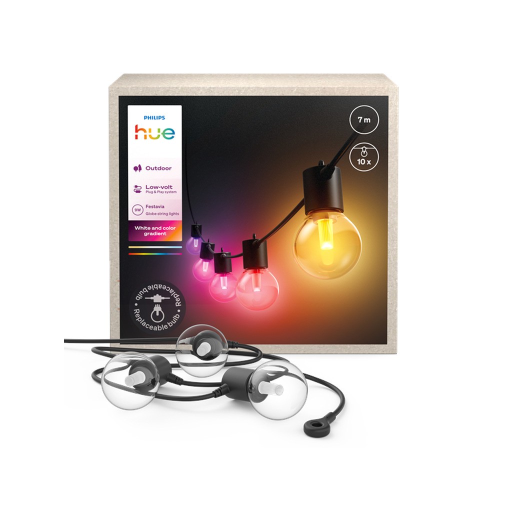 Philips Hue Festavia Globe udendørs lyskæde, 7 m