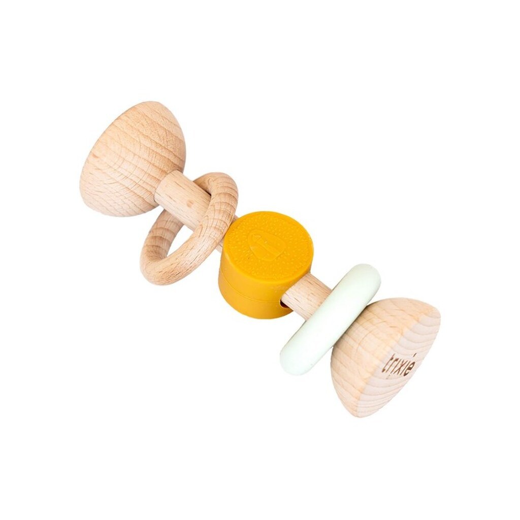 Trixie Baby Wooden Silicone Rattle - Mr. Lion
