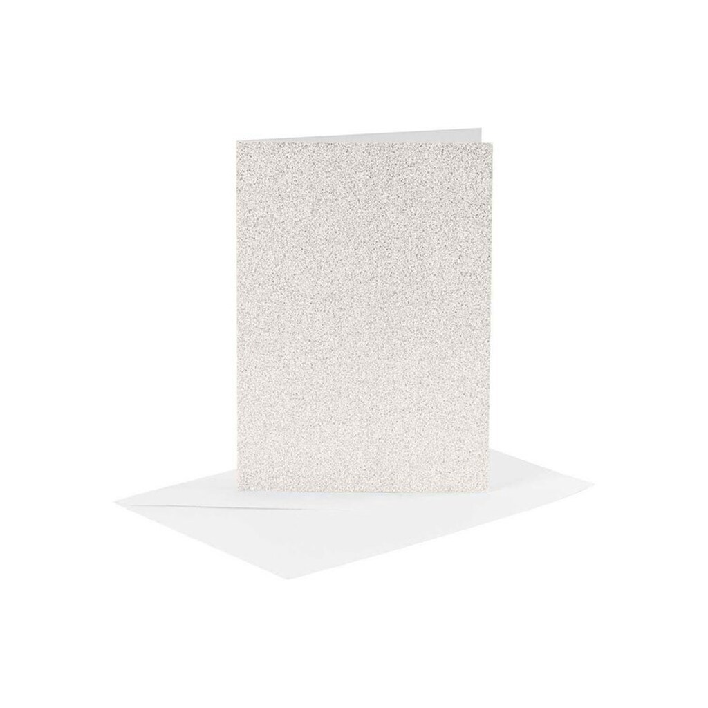 Creativ Company Cards and Envelopes 10.5x15cm Glitter White - 4 pcs.
