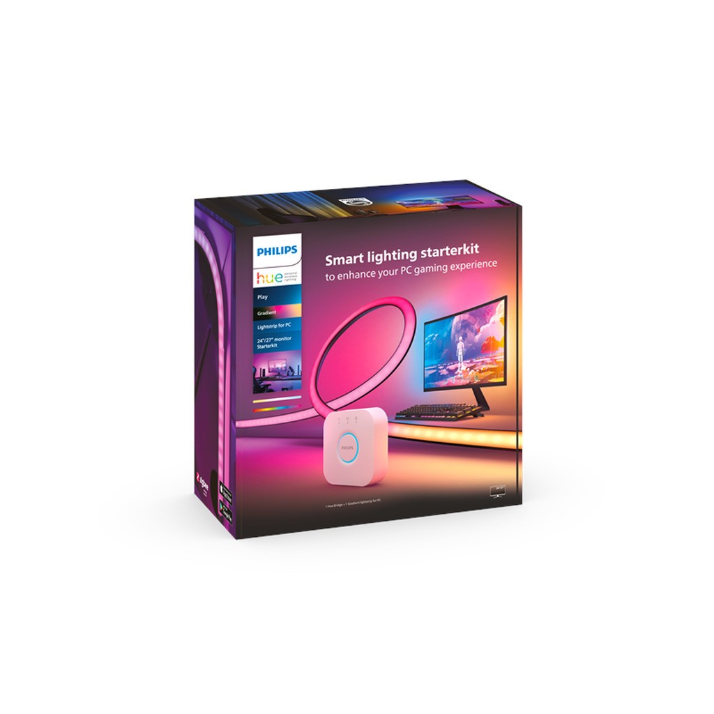 Philips Hue Play Gradient PC Lysstrip 24-27" 3-Pack + Hue Bridge