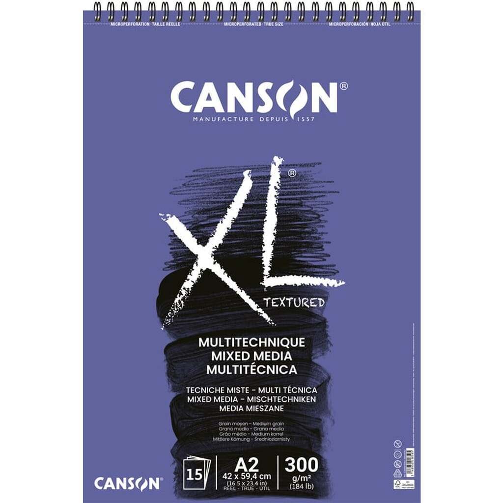 Canson XL Mix-Media MG A2 300G A2 Spiral 15 SH