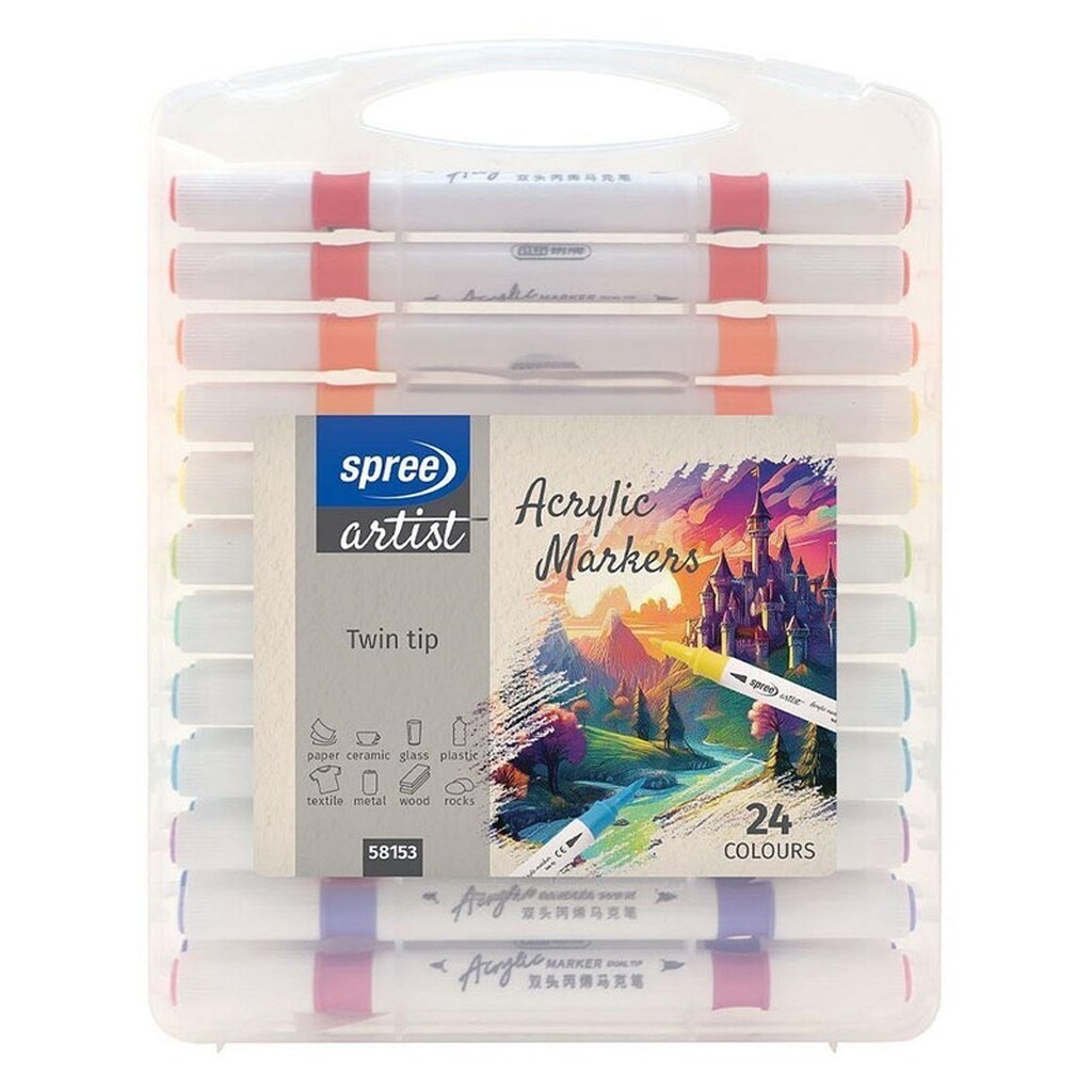 SPREE Akryl TWIN MARKER, 24 stk.