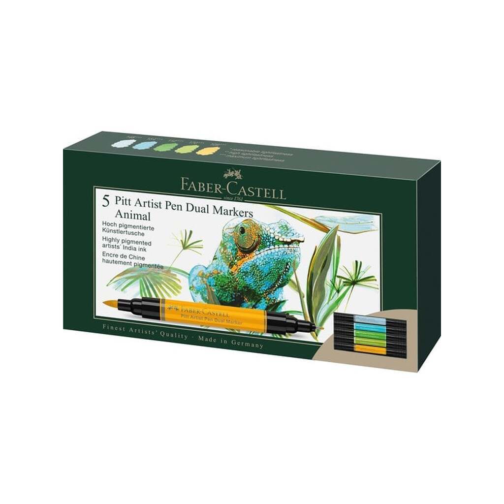 Faber-Castell Pitt Artist Dual marker Animals box of 5