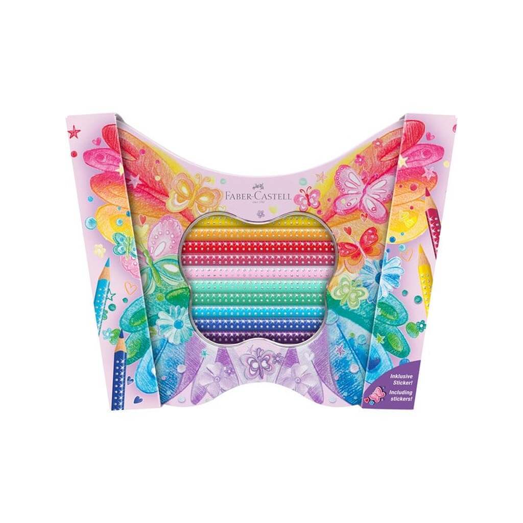 Faber-Castell Sparkle tinæske Sommerfugl 20 farveblyanter