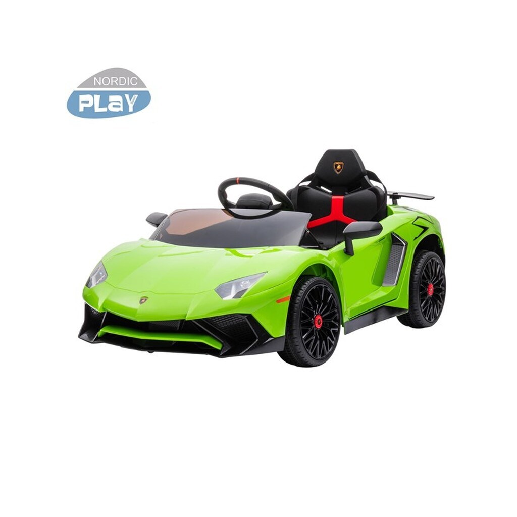 Nordic Play Elbil Lamborghini Aventador, 12V, limegrøn Speed