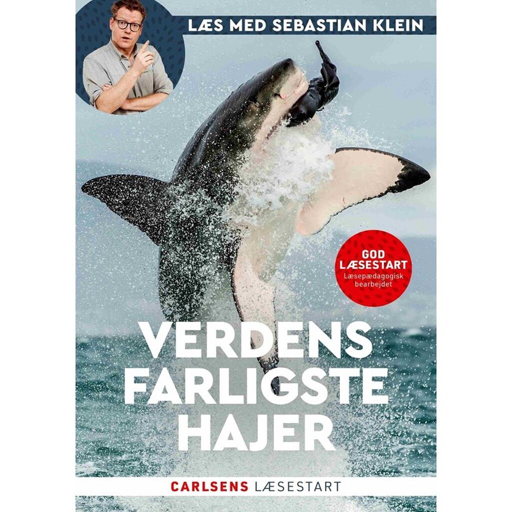 Læs med Sebastian Klein - Verdens farligste hajer - Børnebog - Hardcover