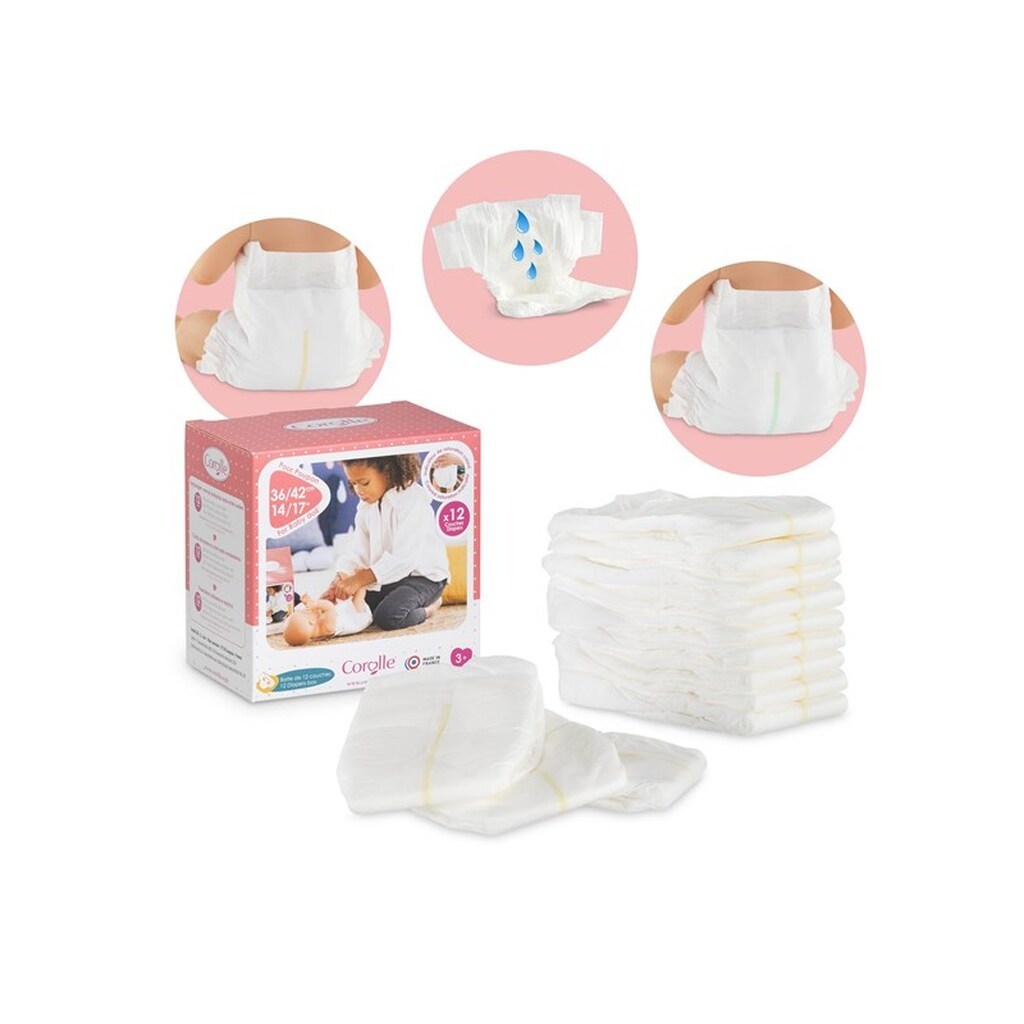 Corolle Mon Grand Poupon Diapers 12pcs.