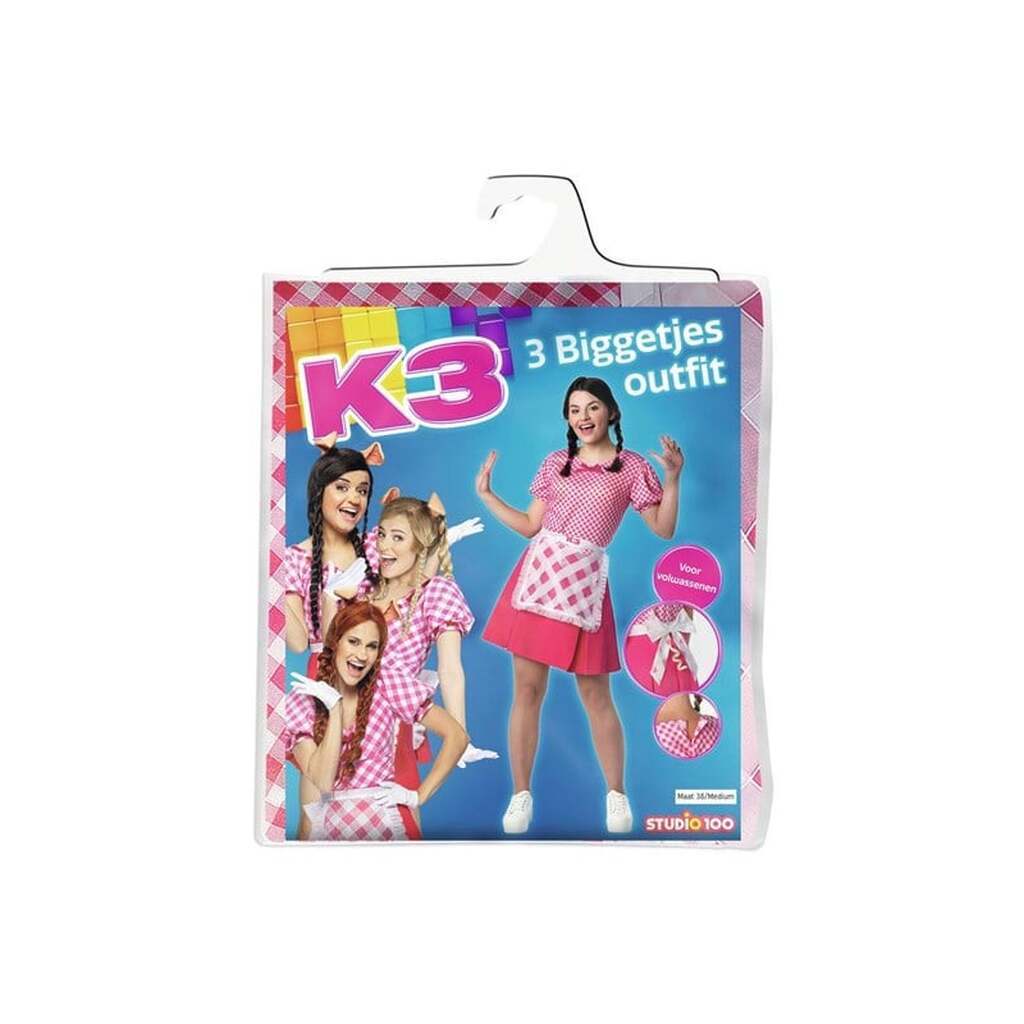 Studio 100 - K3 Fancy Dress for Adults - 3 piglets size 38