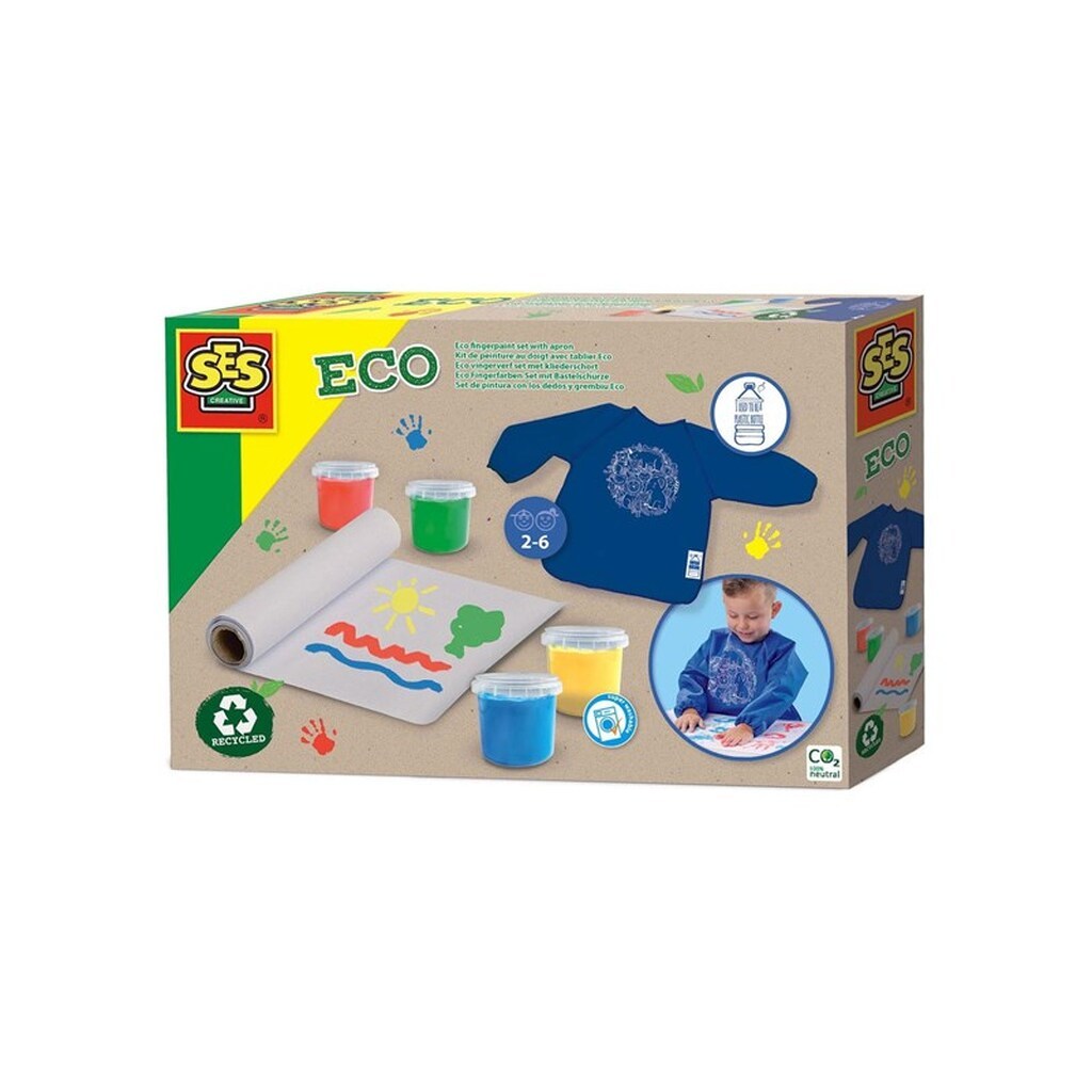 SES Creative ECO Finger Paint Set with Kliederapron