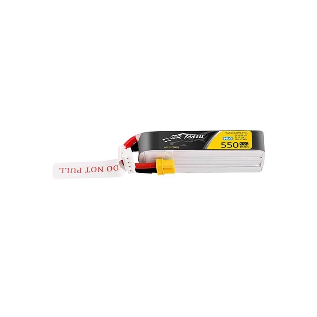 Gens ace &amp;Tattu 3s 550mAh 95C 11.4V HV Lipo Battery with XT30 Plug Long-Pack Connector