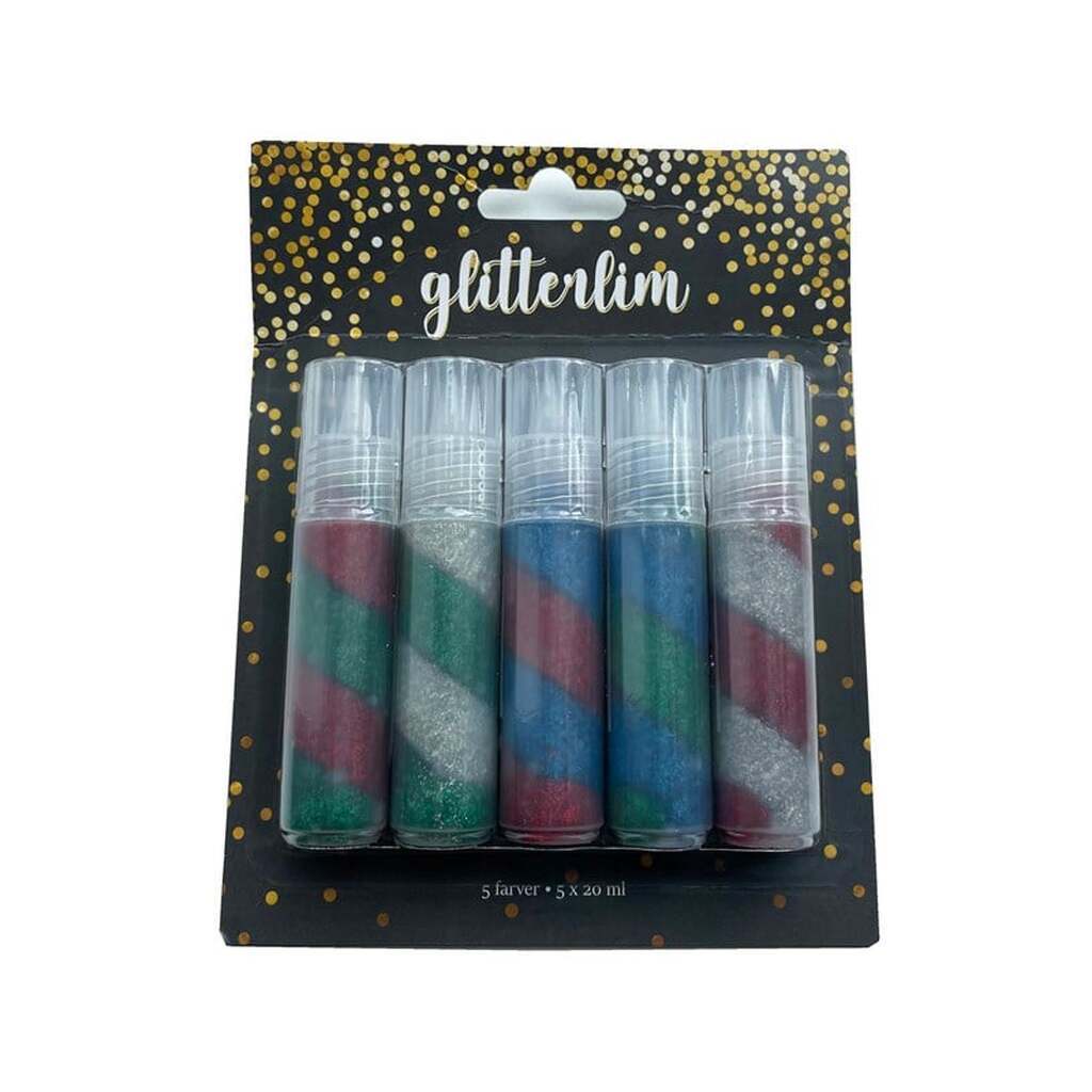 Hobby Mate Glitterlim på tube m/stft. 5 fv. 20ml