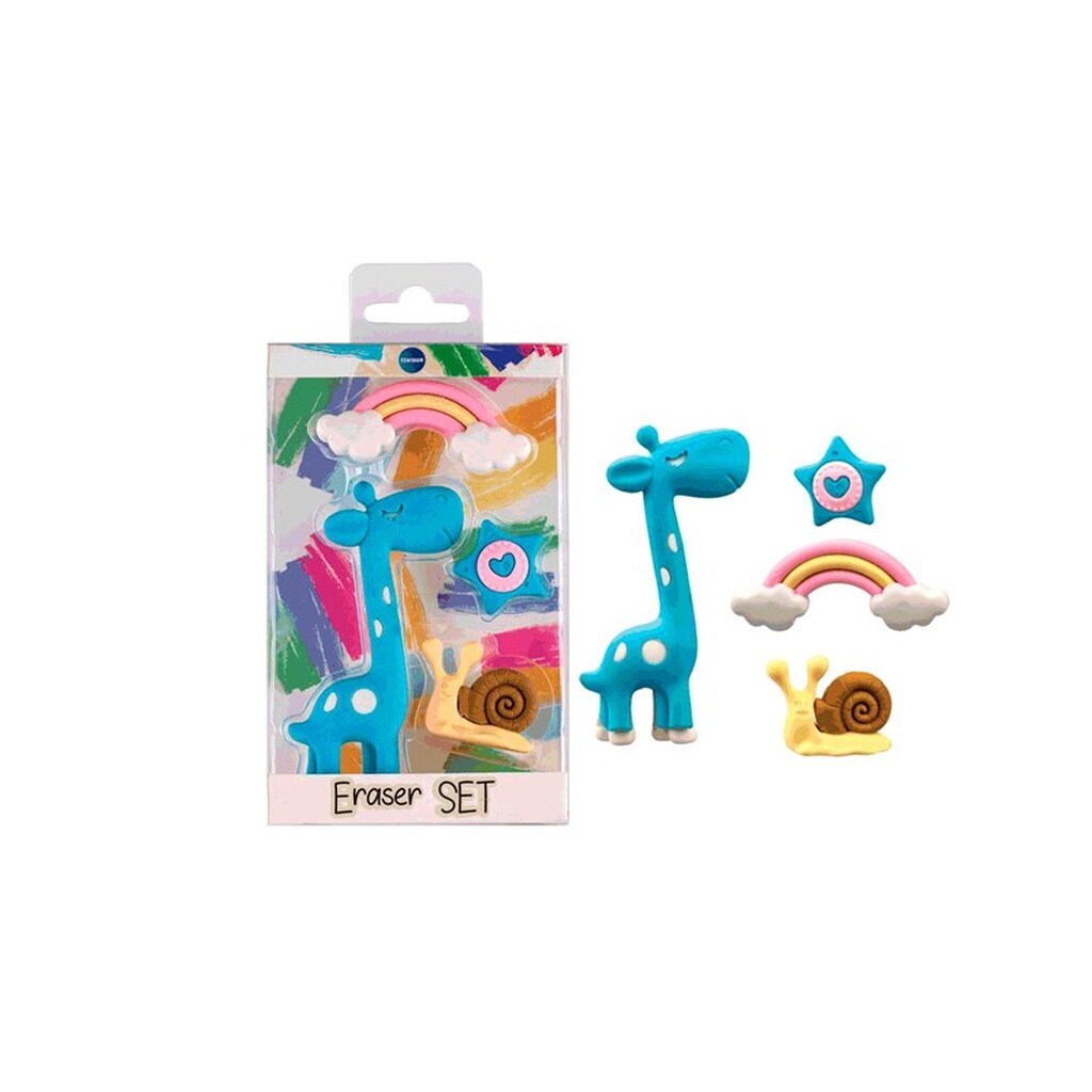 CENTRUM Viskelædersæt GIRAF 4 dele i boks