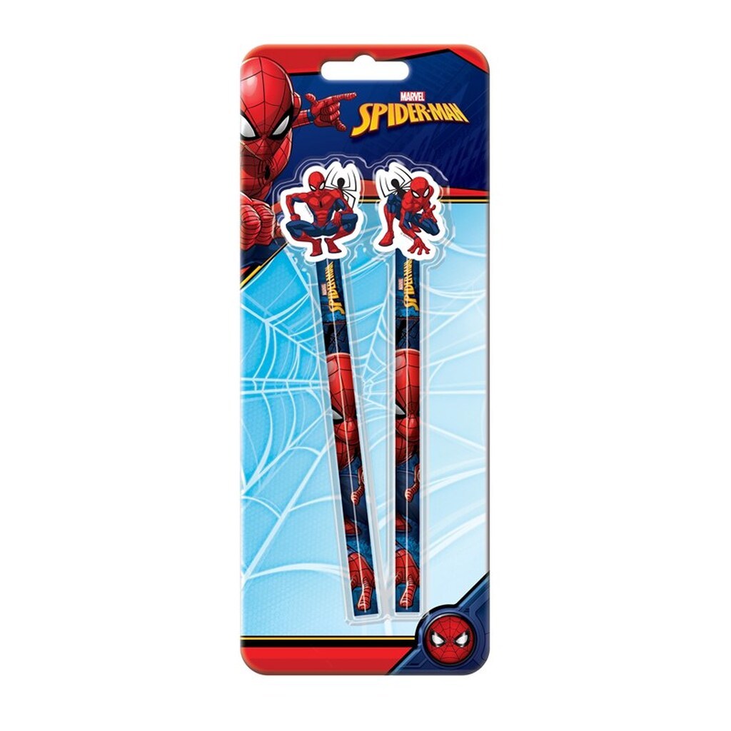 Euromic SPIDERMAN 2-pack pencils w/eraser toppers
