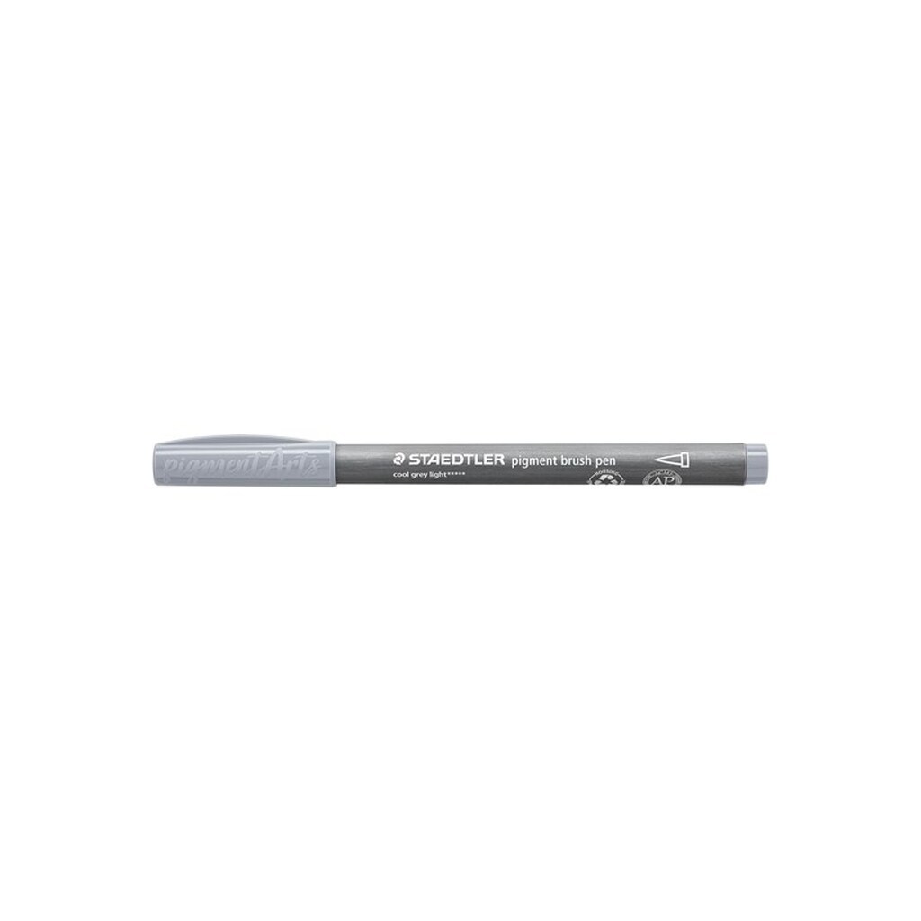 Staedtler BRUSH PIGMENT PEN, ÆSKE 10 STK, KOLD GRÅ LYS