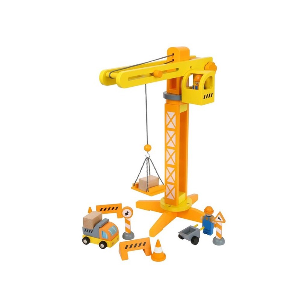 Small Foot - Wooden Crane Construction Site with Accessories 14dlg.