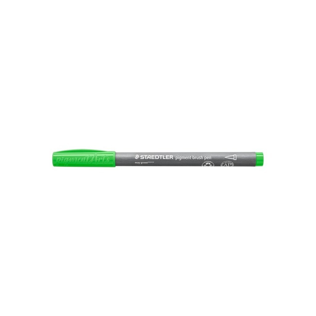 Staedtler BRUSH PIGMENT PEN, ÆSKE 10 STK, MAJ GRØN