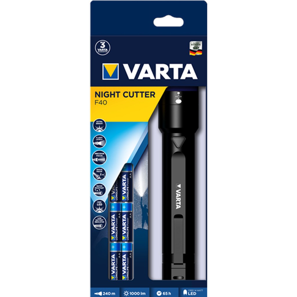 VARTA Night Cutter F40 With 6 x AA