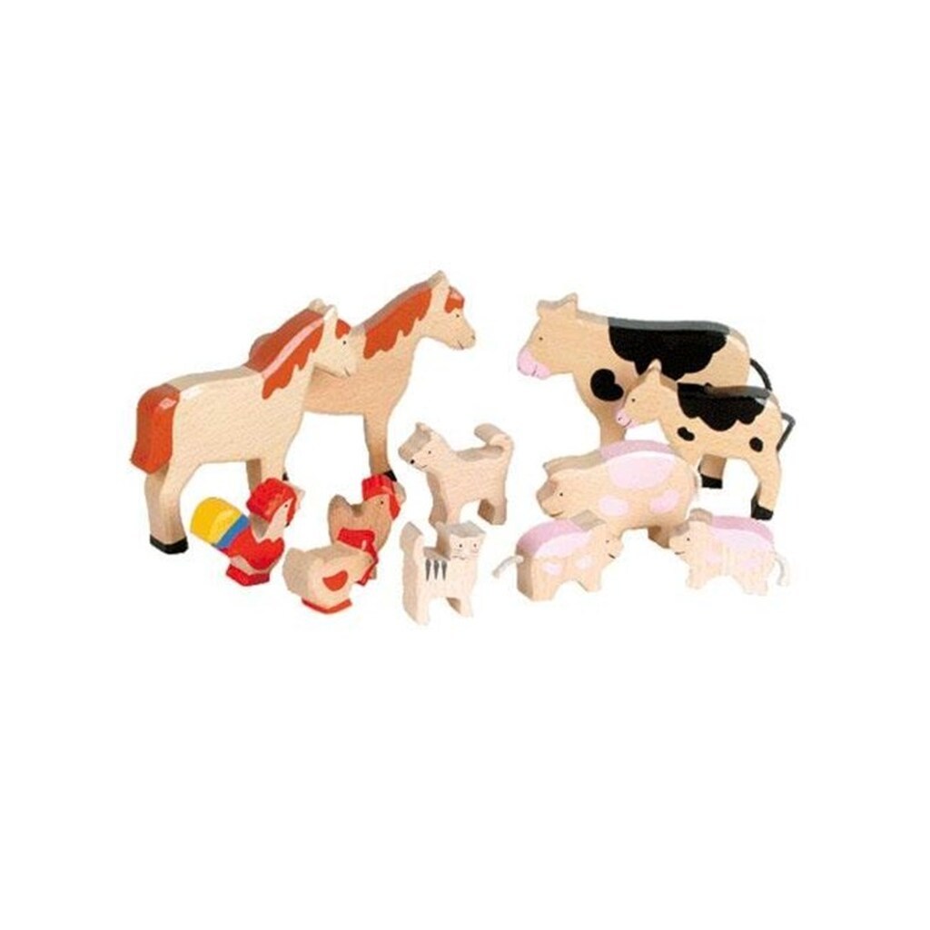 Goki Wooden Farm Animal Set 12 pcs.