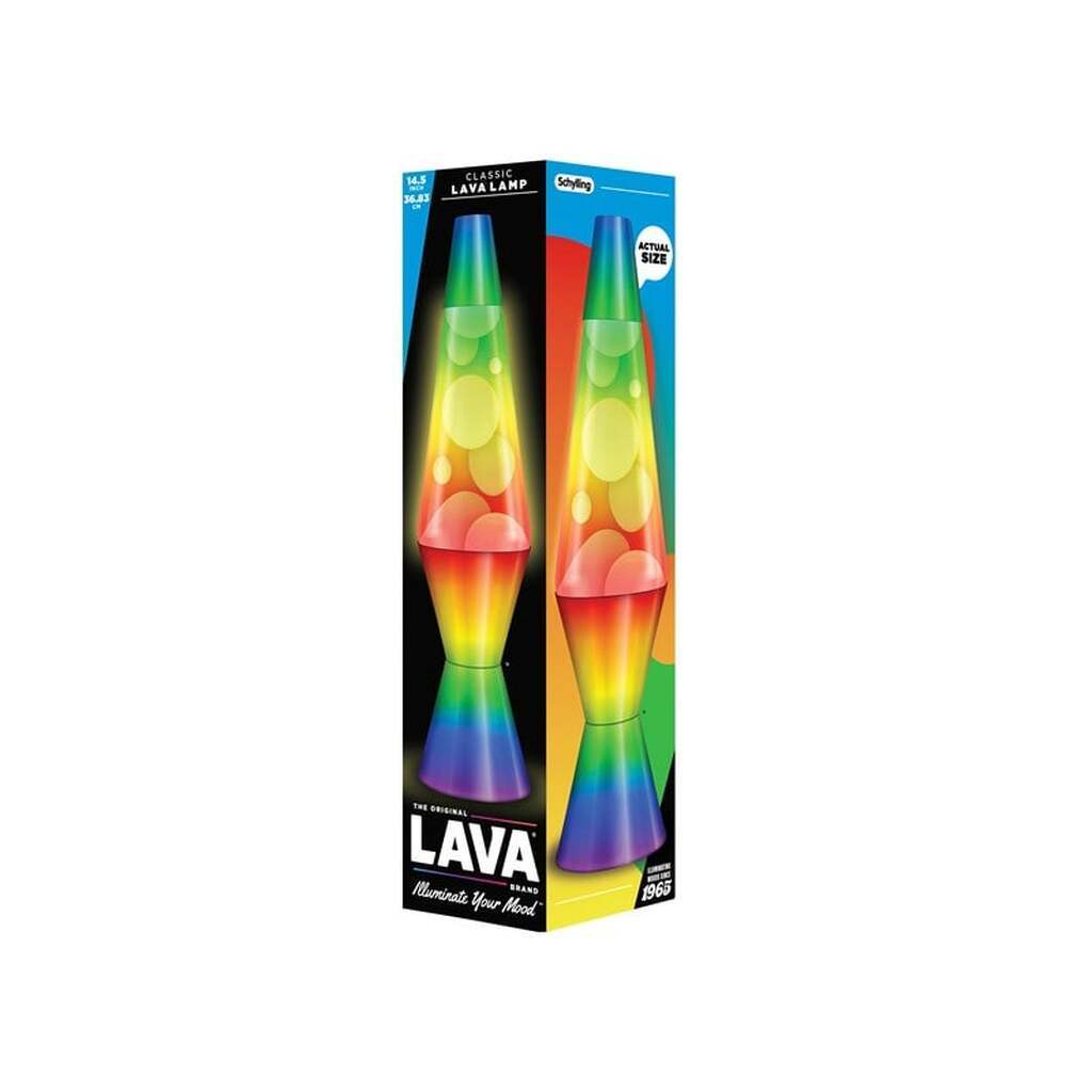 Lava Lamp 37cm White/Tri-colour Rainbow Base