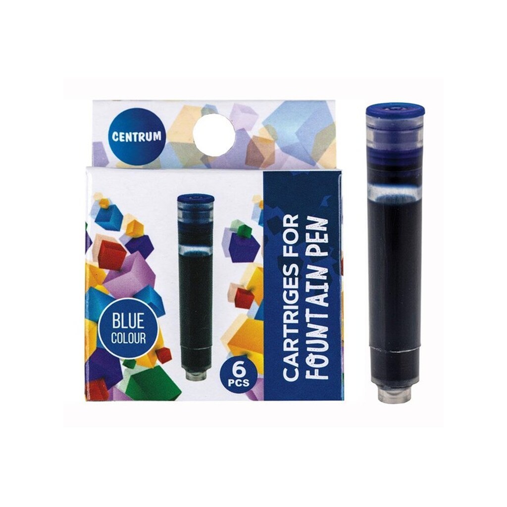 CENTRUM Blækpatron til fyldepen, 6 stk. Blå.