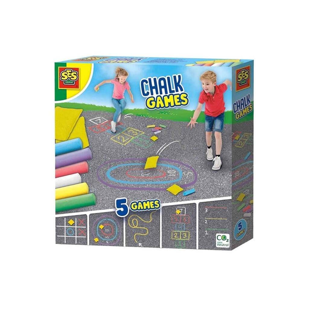 SES Creative Sidewalk Chalk Games 5in1