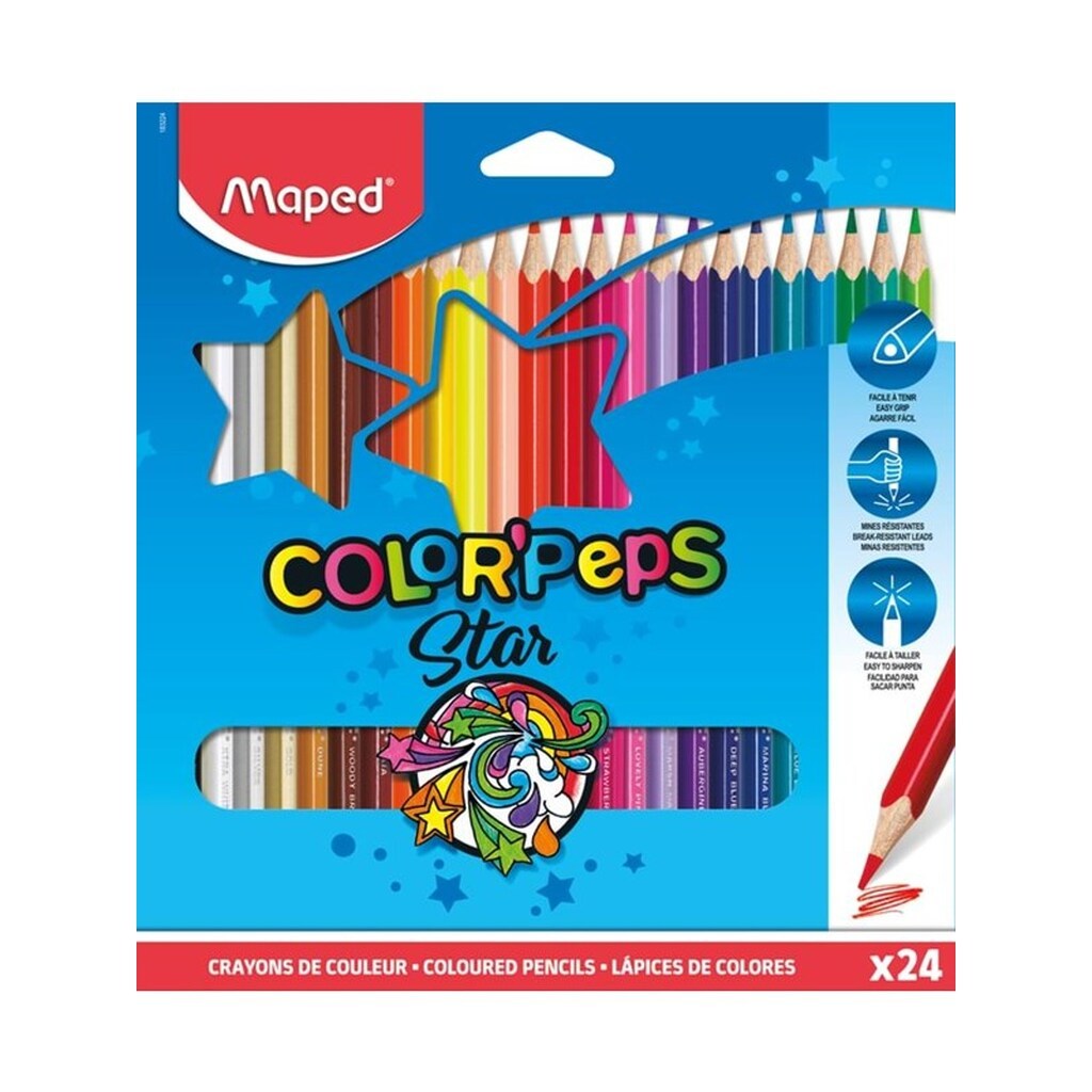 Maped Color&apos;Peps Star farveblyanter x24
