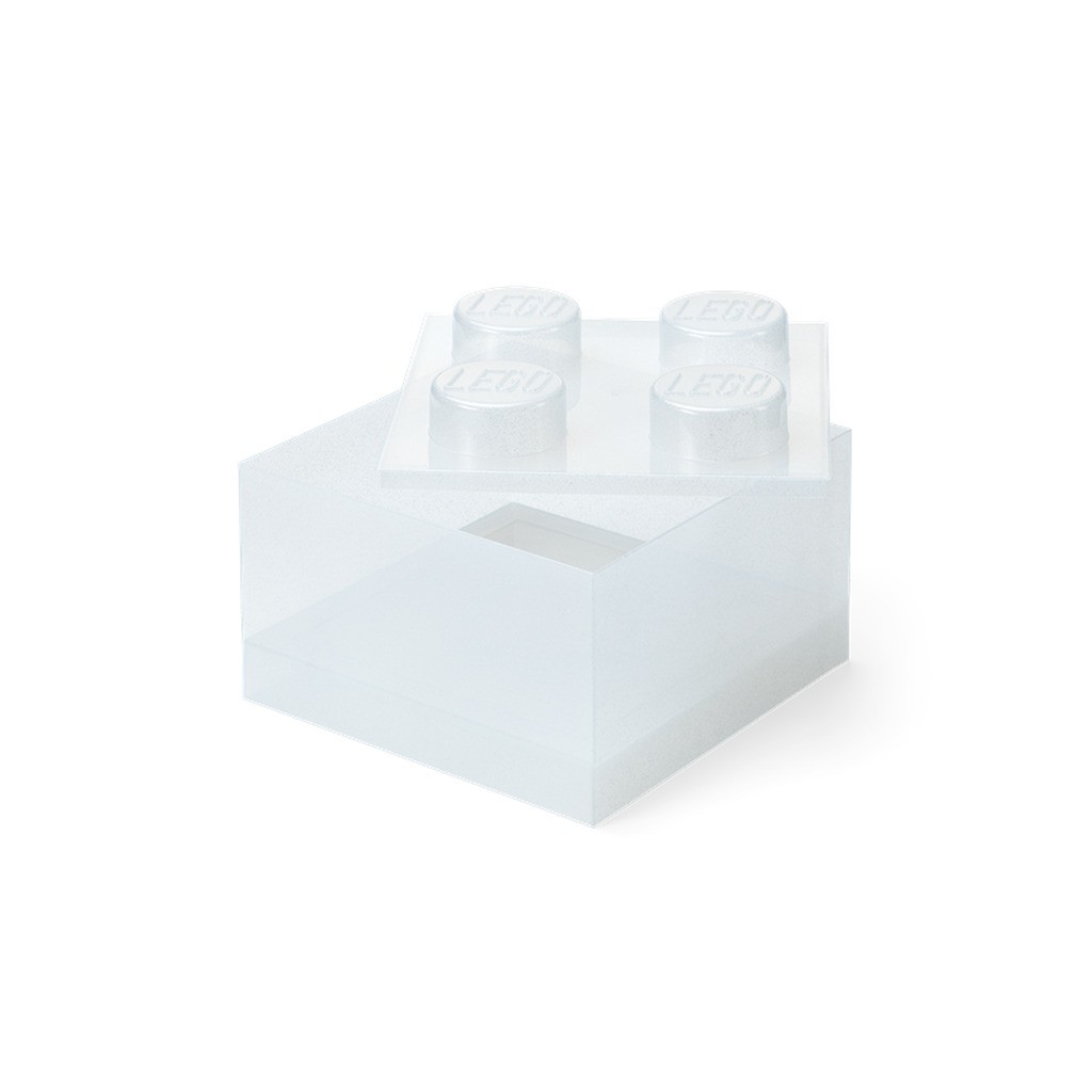LEGO Storage Brick 4 Top Lid Glitter Translucent