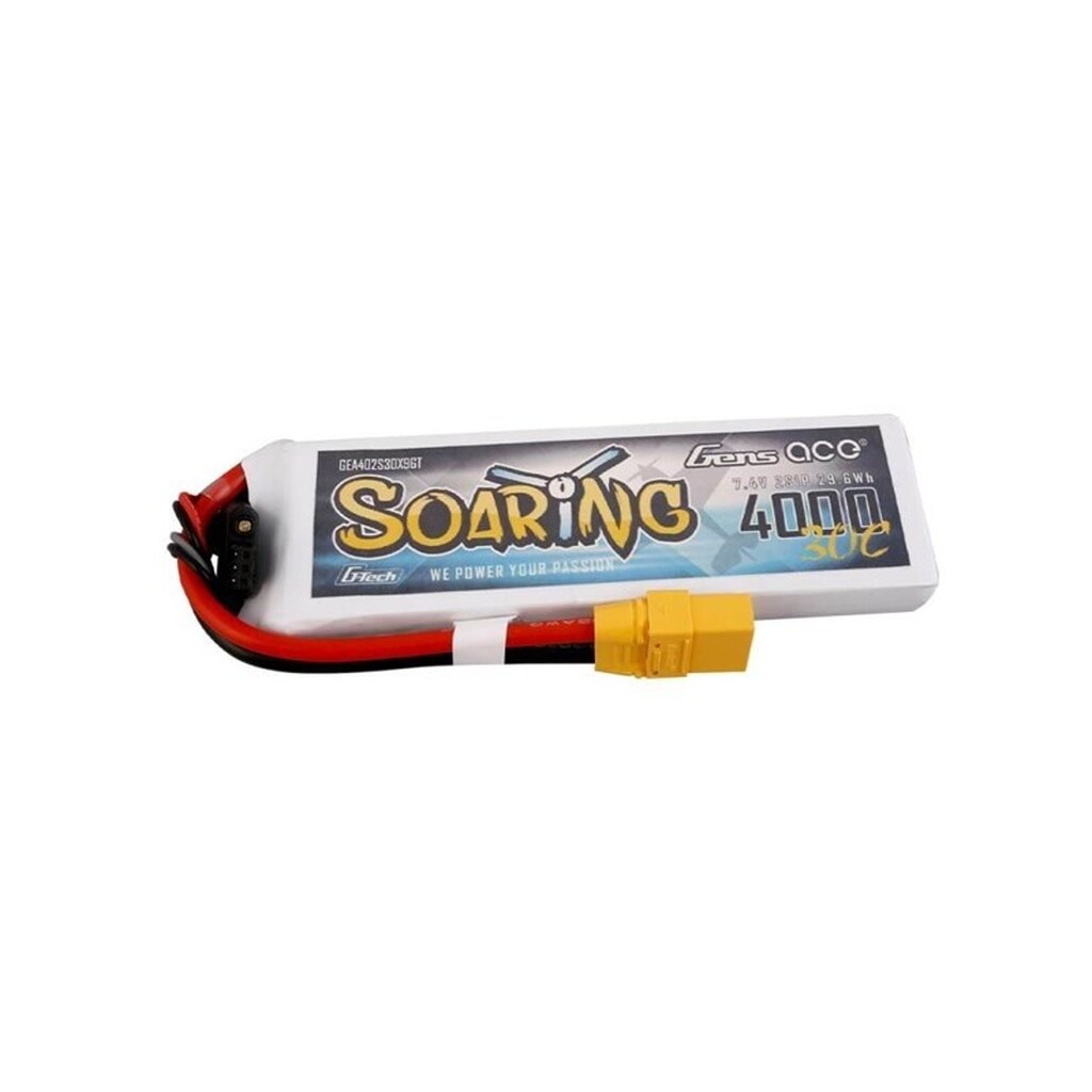 Gens ace &amp;Tattu Battery G-Tech Soaring 4000mAh 7.4V 30C 2S1P XT90
