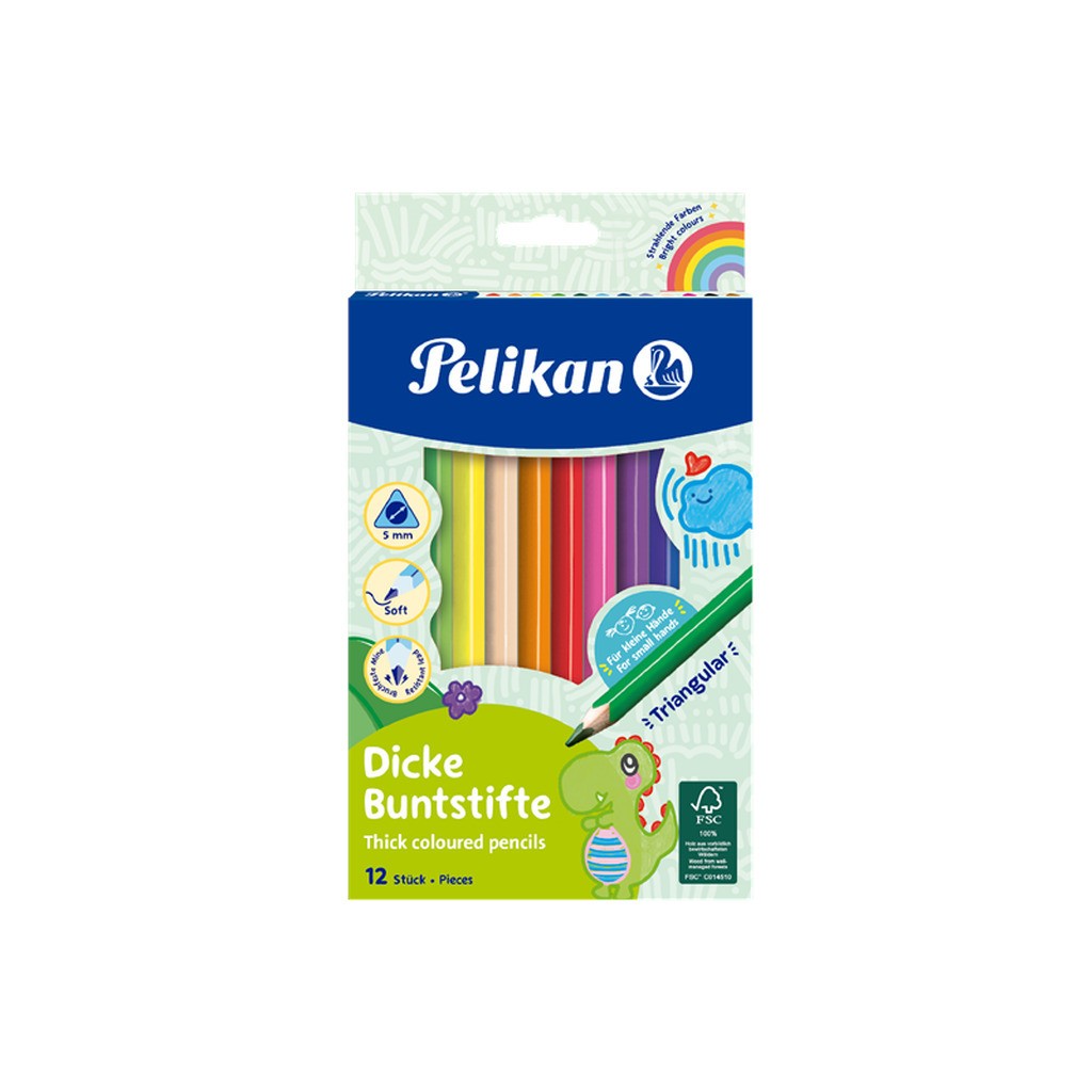 Pelikan Jumbo Farveblyanter, 12 stk.
